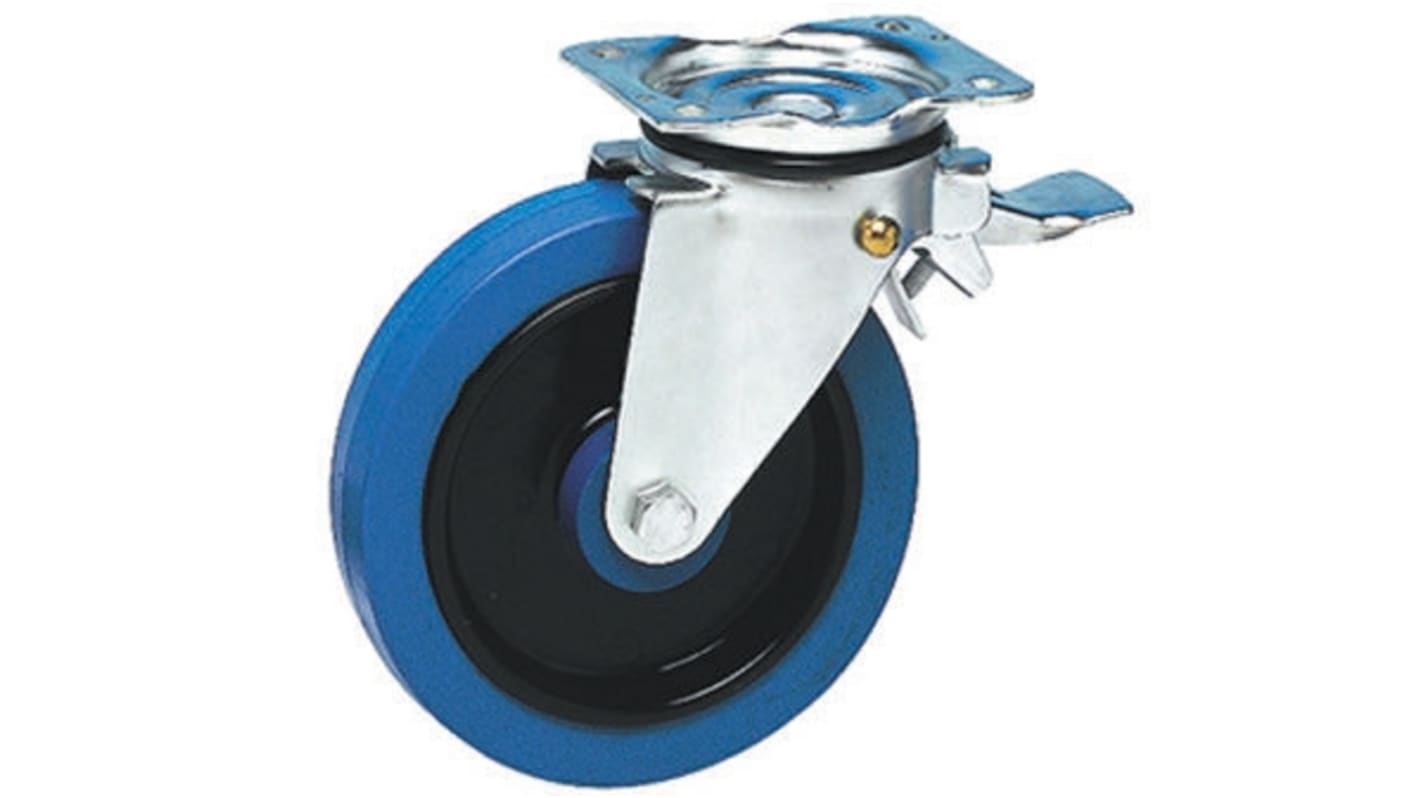 Roulette industrielle Pivotant avec frein Guitel Hervieu, Acier galvanisé, Ø 200mm, 400kg