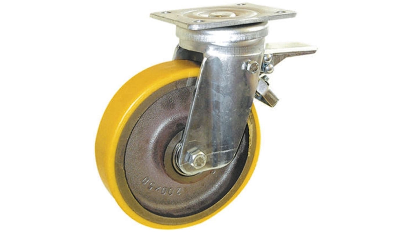 Guitel Hervieu Braked Swivel Castor Wheel, 900kg Capacity, 200mm Wheel