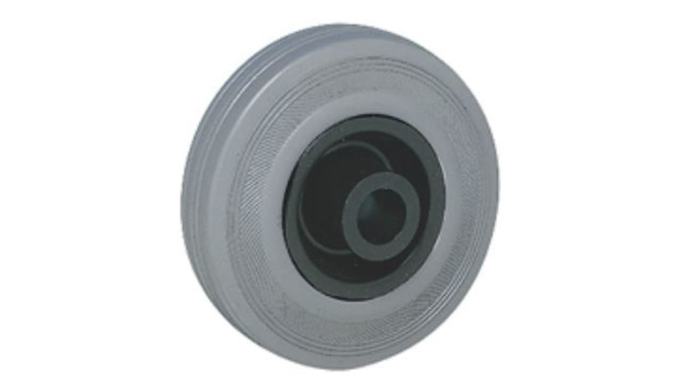Guitel Hervieu Rollwagenrolle Schwarz, Grau, Mat. Gummi, Vollmaterial, 80kg, Abriebfest Ø 80mm, B. 35mm