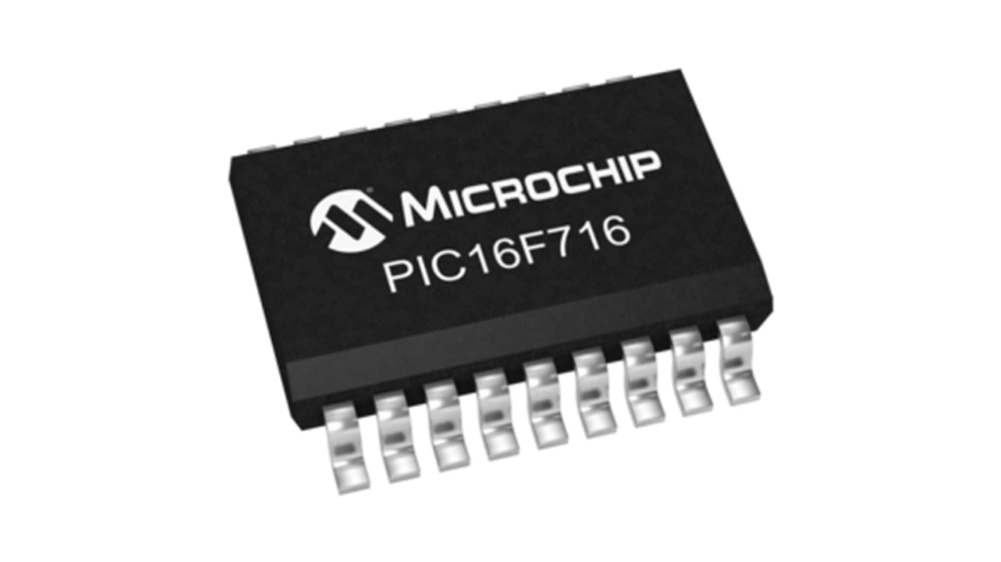 Microchip PIC16F716-I/SO, 8bit PIC Microcontroller, PIC16F, 20MHz, 3.5 kB Flash, 18-Pin SOIC