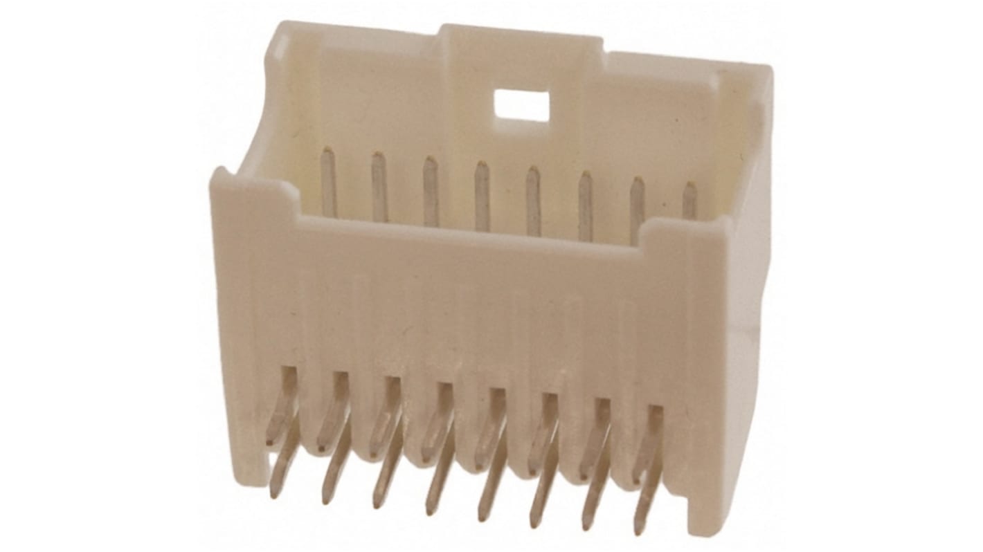 Conector macho para PCB Ángulo de 90° Molex serie MicroClasp de 10 vías, 2 filas, paso 2.0mm, para soldar, Montaje en