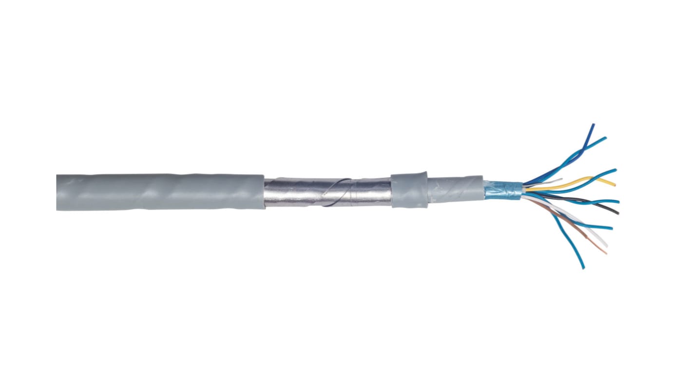 CAE Groupe Telefonkabel Schwer entflammbar 1/0,51 mm 10-adrig PVC 100m Mit Stahlband gepanzert