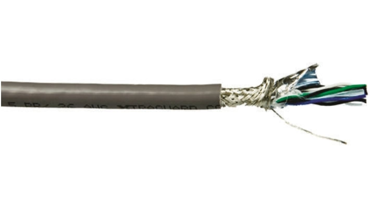 Alpha Wire XTRA-GUARD FLEX Series Data Cable, 5 Pairs, 10 Cores, 0.14 mm², Screened, 26 AWG, 30m, Screened Shield