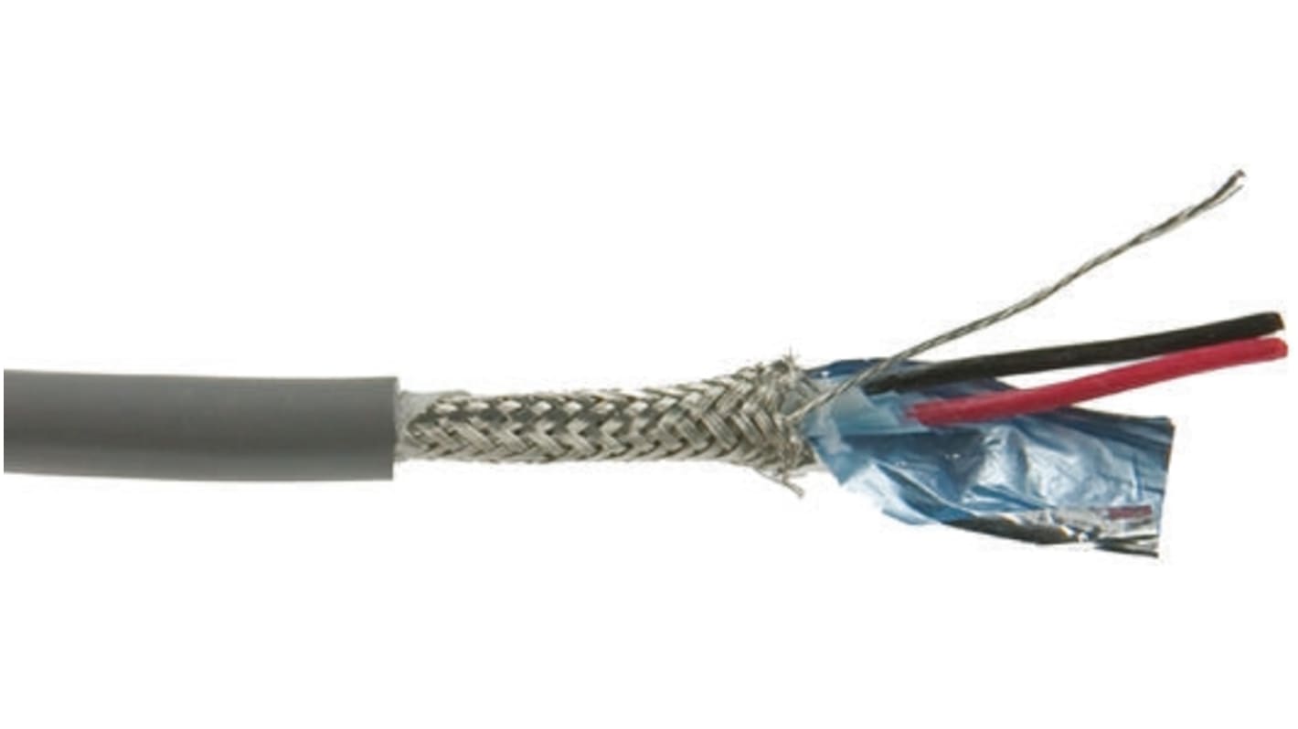 Alpha Wire XTRA-GUARD FLEX Series Data Cable, 1 Pairs, 2 Cores, 0.38 mm², Screened, 22 AWG, 30m, Screened Shield