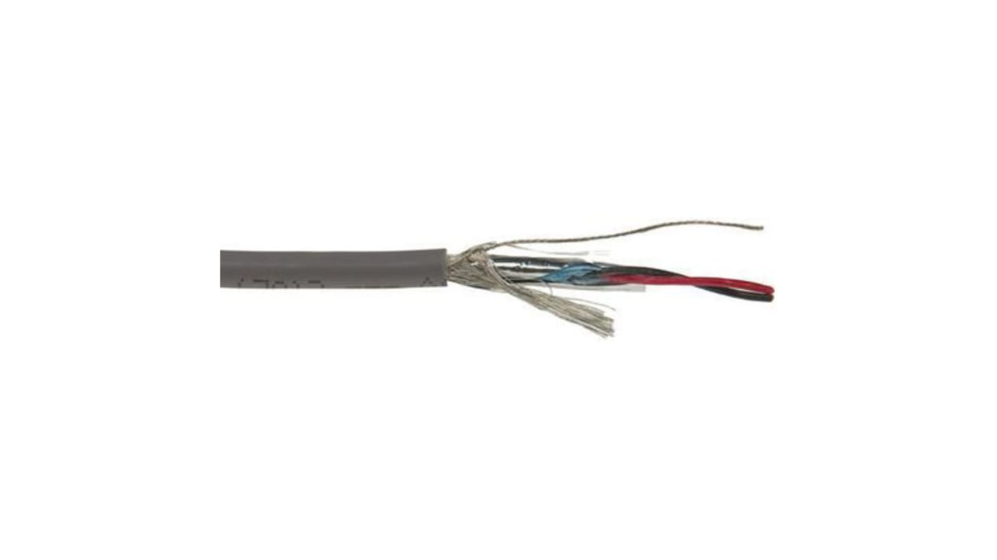 Cable Multiconductor Industrial apantallado Alpha Wire Xtra-Guard Flex de 2 conductores, 0,2 mm², 24 AWG, long. 30m, Ø