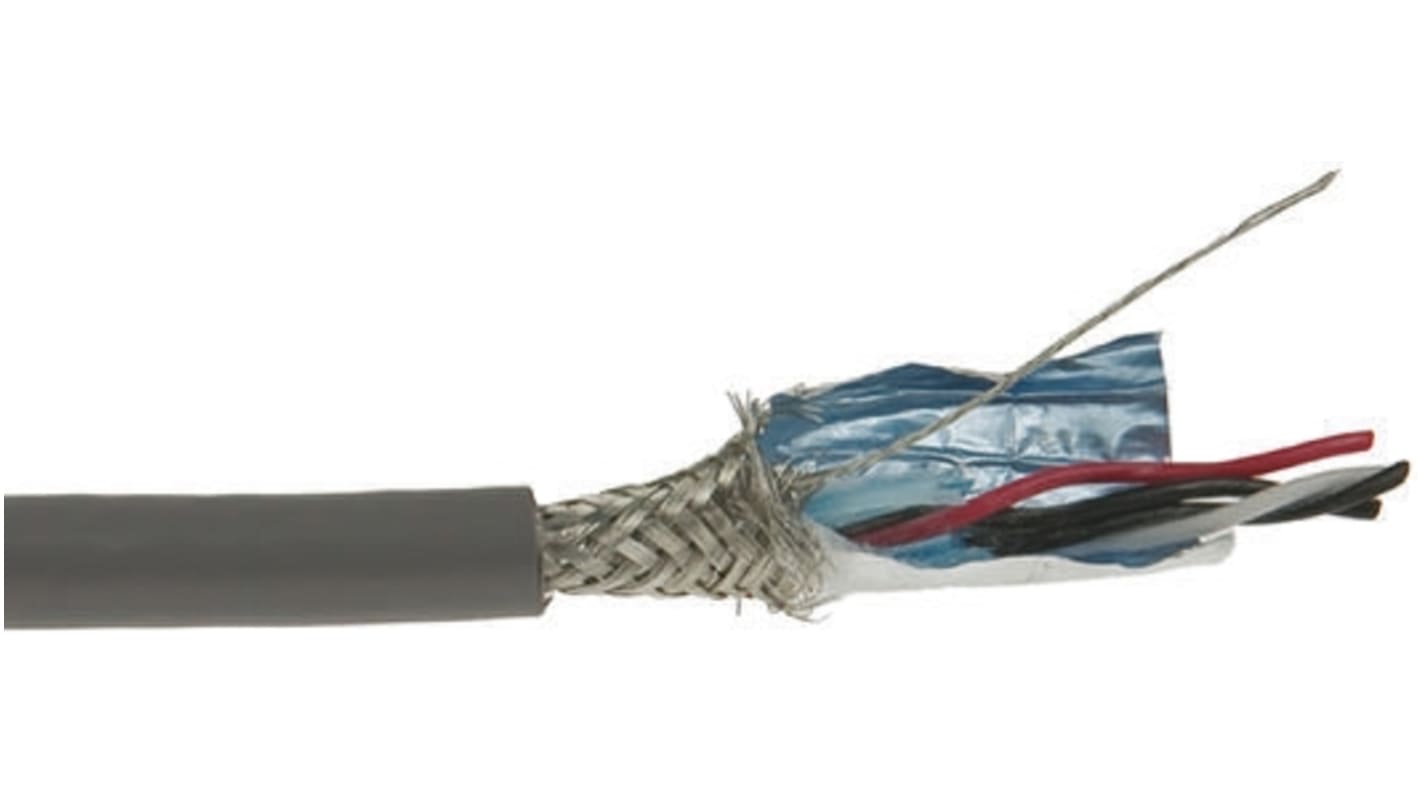 Alpha Wire XTRA-GUARD FLEX Series, 2 Pairs, 4 Cores, 0.2 mm², Screened, 24 AWG, 30m, Screened Shield