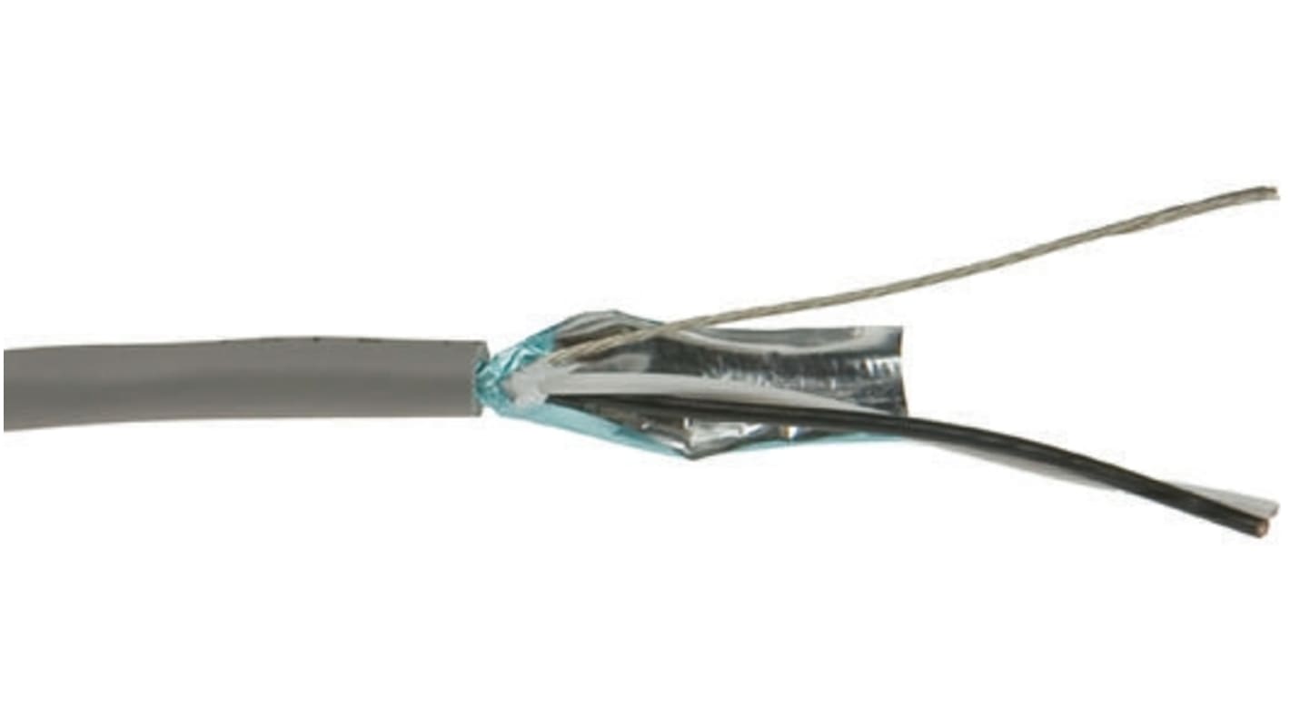 Alpha Wire Multipair Industrial Cable, 1 Pairs, 0.23 mm², 24 AWG, Screened, 30m, Grey Sheath