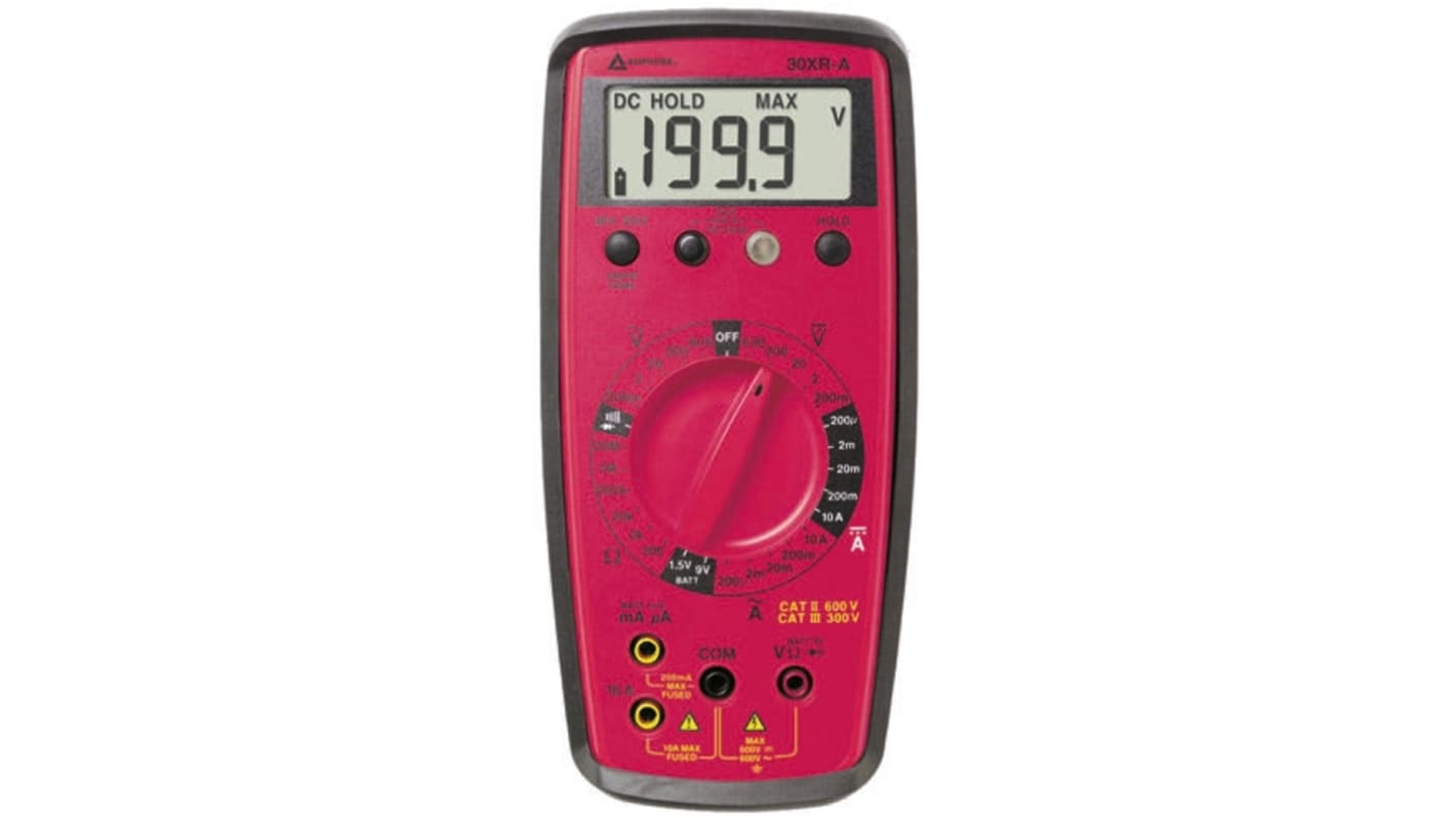 Amprobe 30XR-A Handheld Digital Multimeter, 10A ac Max, 10A dc Max, 600V ac Max