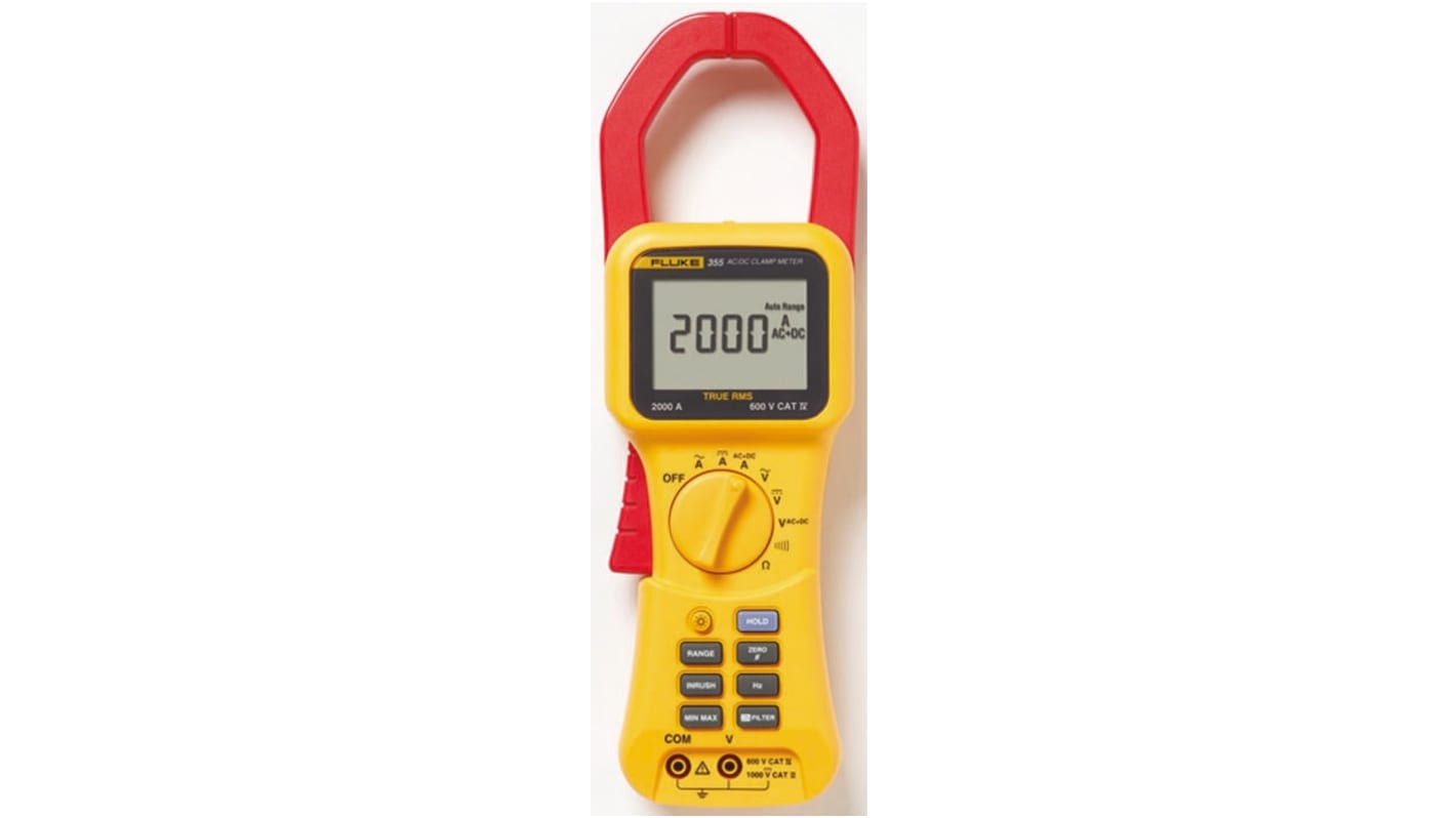 Fluke 355 Clamp Meter, 2000A dc, Max Current 2000A ac CAT III 1000V