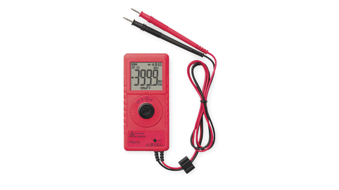 Amprobe PM51A手持式数字万用表, 最大600V 交流, 最大600V 直流, 最大40MΩ