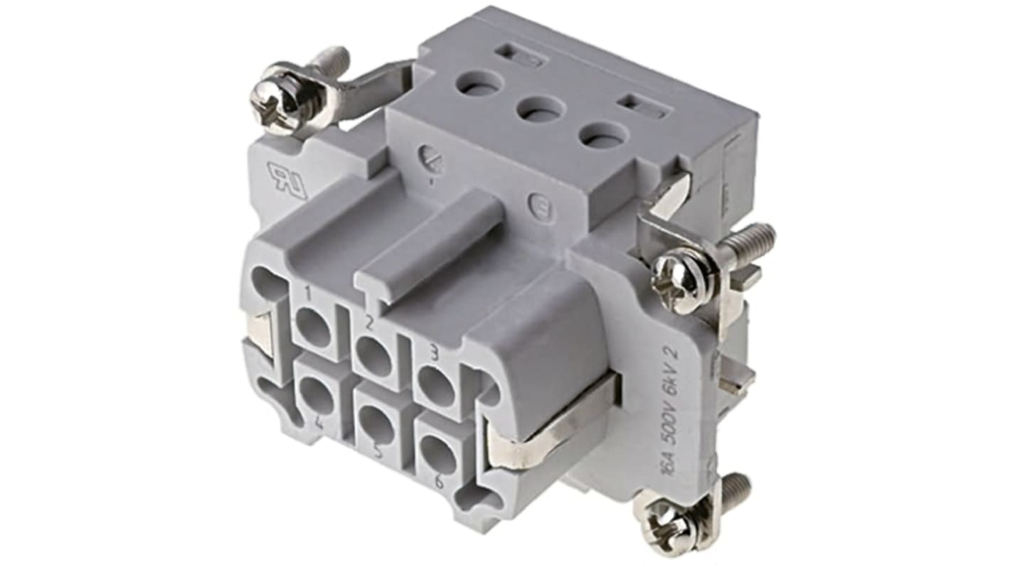 TE Connectivity Connector Insert, 7 Way, 16A, Male, HD, Panel Mount, 400 V