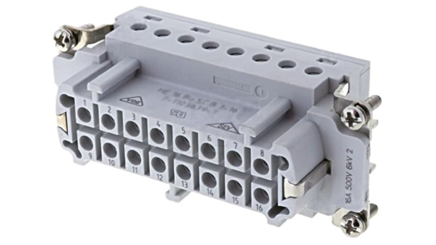 TE Connectivity Heavy Duty Power Connector Module, 16A, Male, HD Series, 17 Contacts