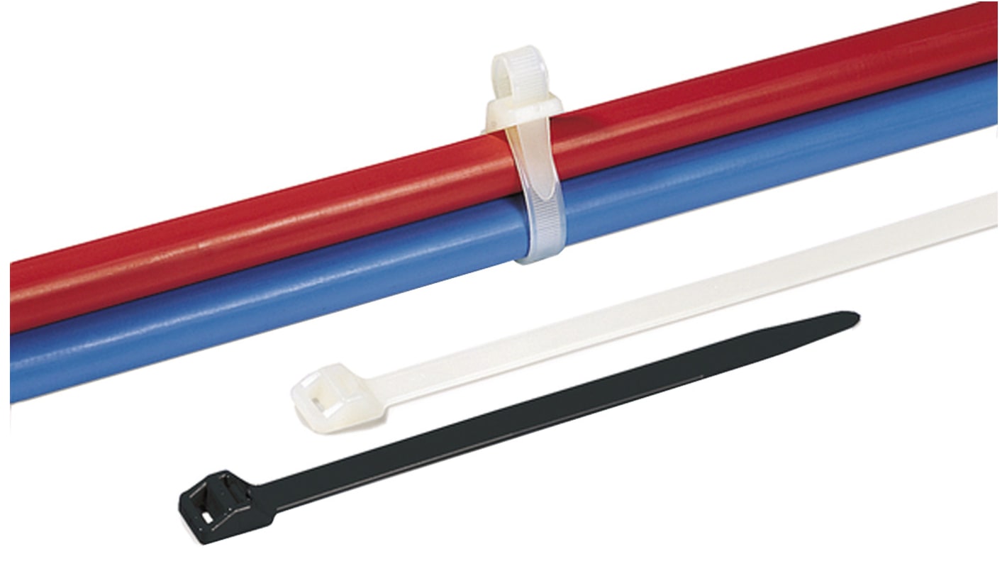 HellermannTyton Cable Tie, Releasable, 770mm x 8.9 mm, Natural Polyamide 6.6 (PA66), Pk-50
