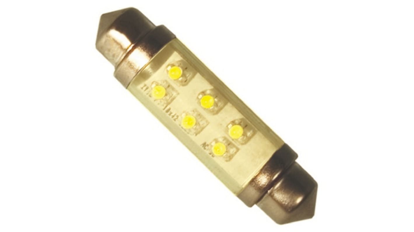JKL Components LED汽车灯泡, 24 V 直流, 黄色, Φ10.5mm, 尖浪形