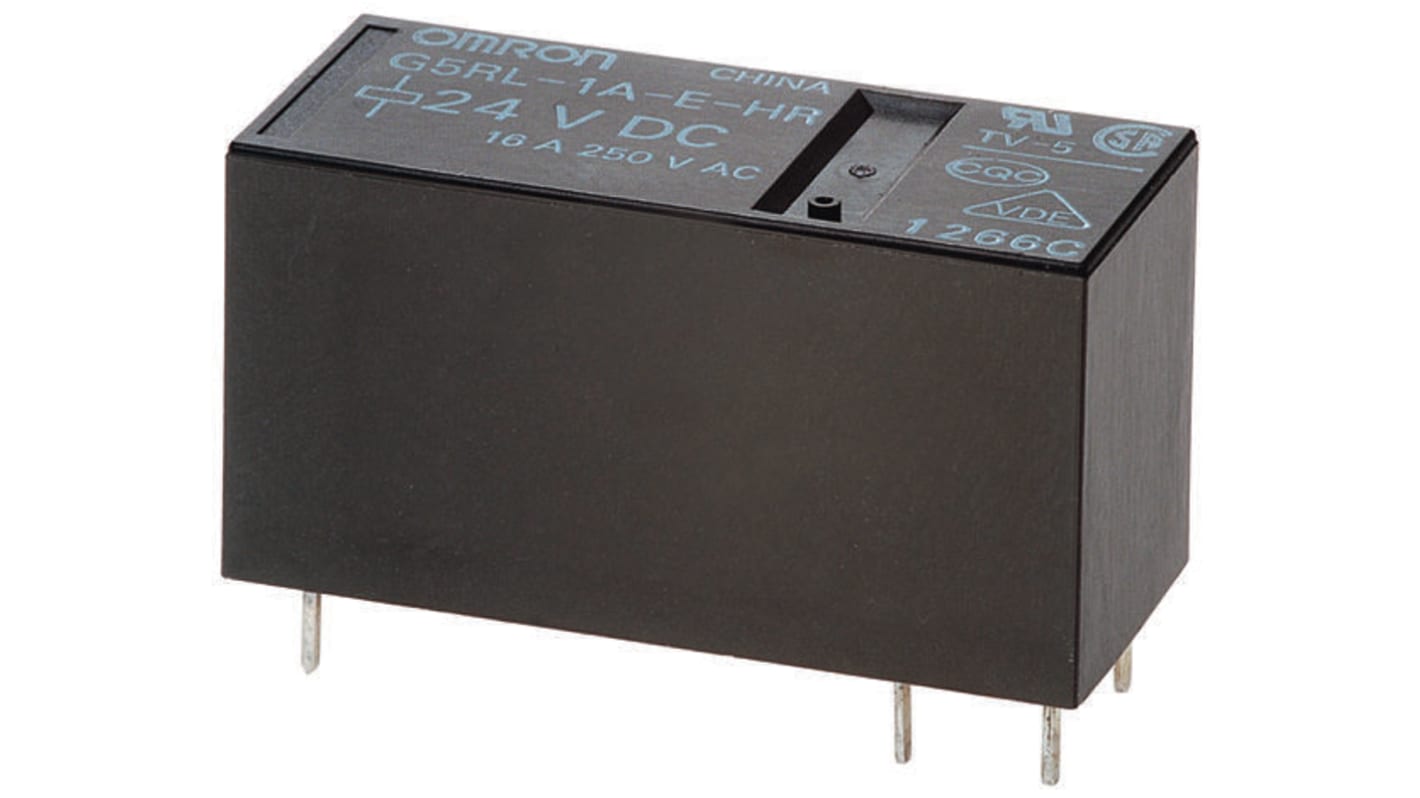Omron PCB Mount Power Relay, 12V dc Coil, 16A Switching Current, SPDT