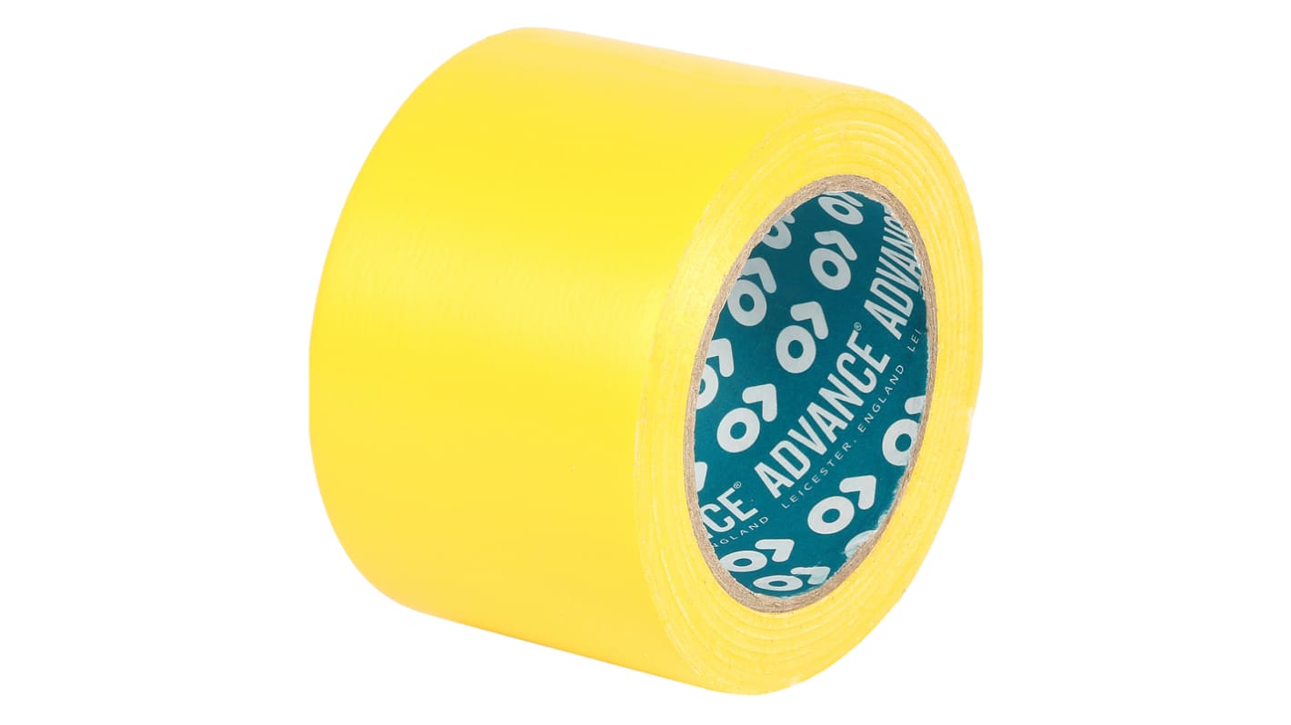 Advance Tapes AT8 Yellow PVC 33m Lane Marking Tape, 0.14mm Thickness