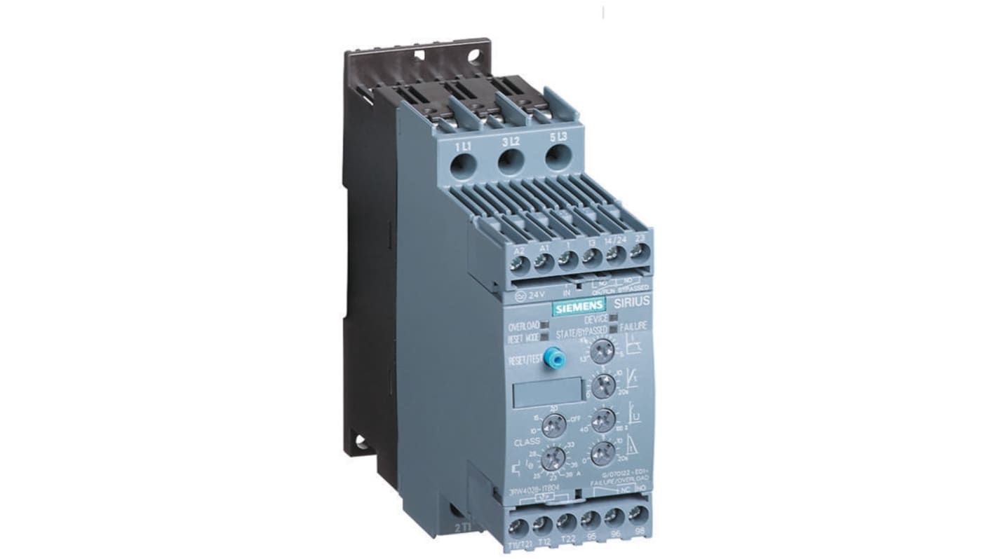 Siemens Soft Starter, Soft Start, 37 kW, 400 V ac, 3 Phase, IP00