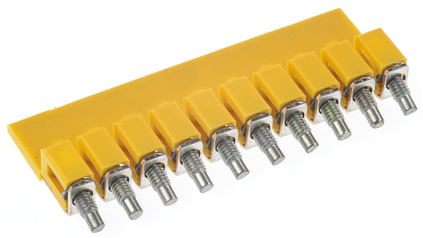 Weidmuller WQV Series Jumper Bar for Use with DIN Rail Terminal Blocks, 32A