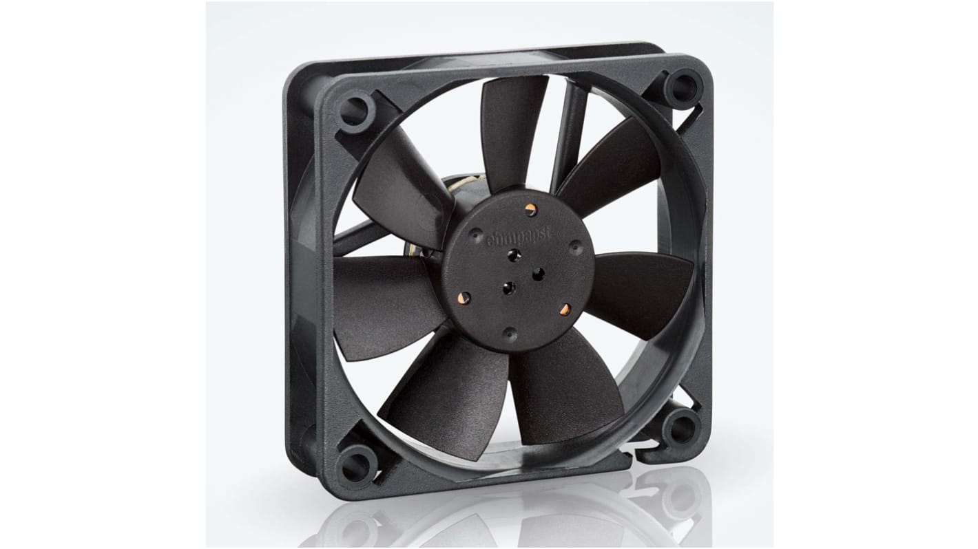 ebm-papst 600 F Series Axial Fan, 12 V dc, DC Operation, 15m³/h, 330mW, IP20, 60 x 60 x 15mm