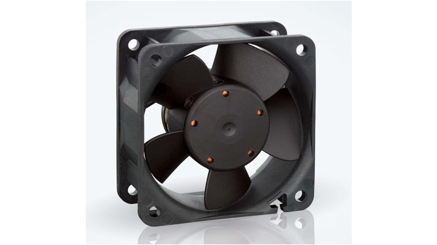 ebm-papst 600 N Series Axial Fan, 12 V dc, DC Operation, 23m³/h, 900mW, IP20, 60 x 60 x 25mm