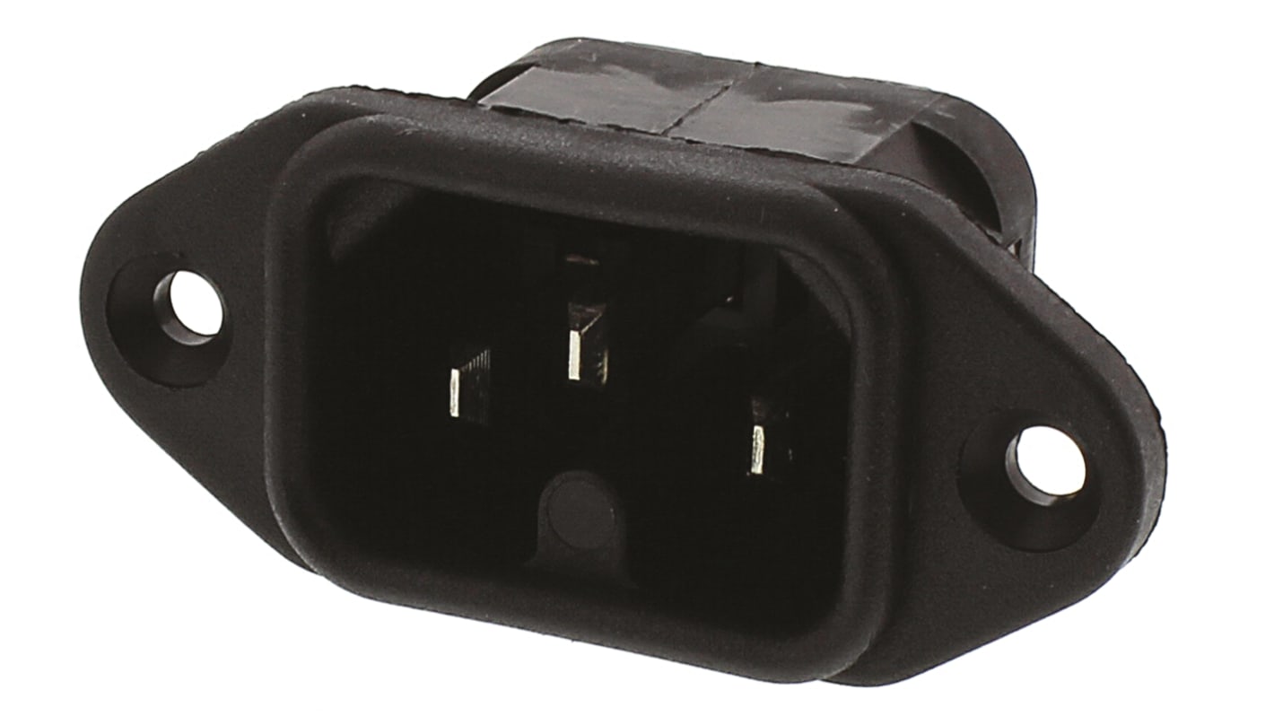Bulgin C16 Flange Mount IEC Connector Male, 10A, 250 V