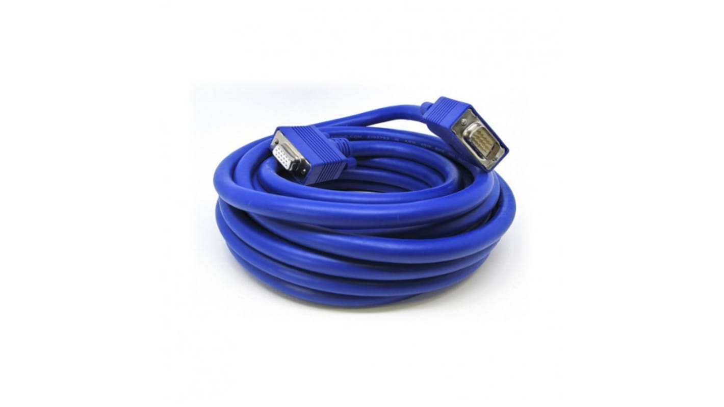 Kabel VGA złącze A Męskie złącze B Żeńskie długość 10m Niebieski Van Damme
