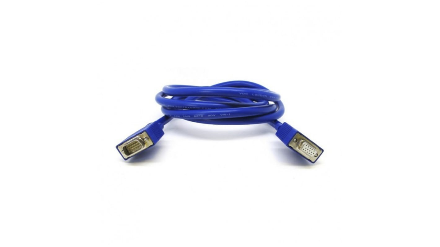 Kabel VGA złącze A Męskie złącze B Żeńskie długość 2m Niebieski Van Damme