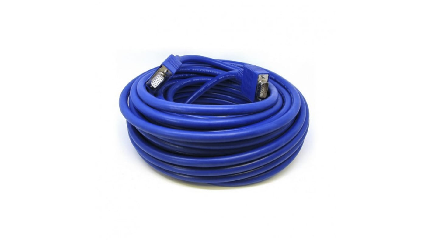 Kabel VGA złącze A Męskie złącze B Żeńskie długość 20m Niebieski Van Damme