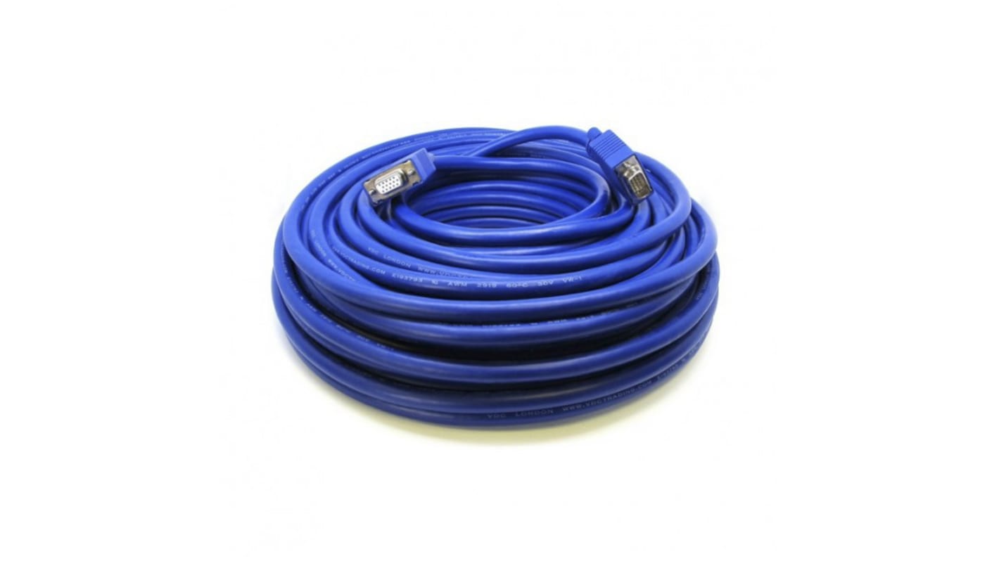 Van Damme Male VGA to Female VGA Cable, 30m Blue