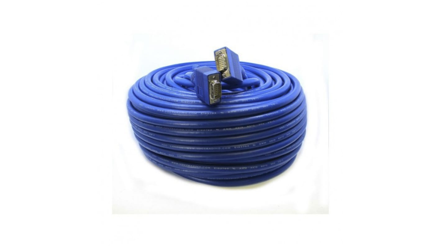Kabel VGA złącze A Męskie złącze B Męskie długość 30m Niebieski Van Damme