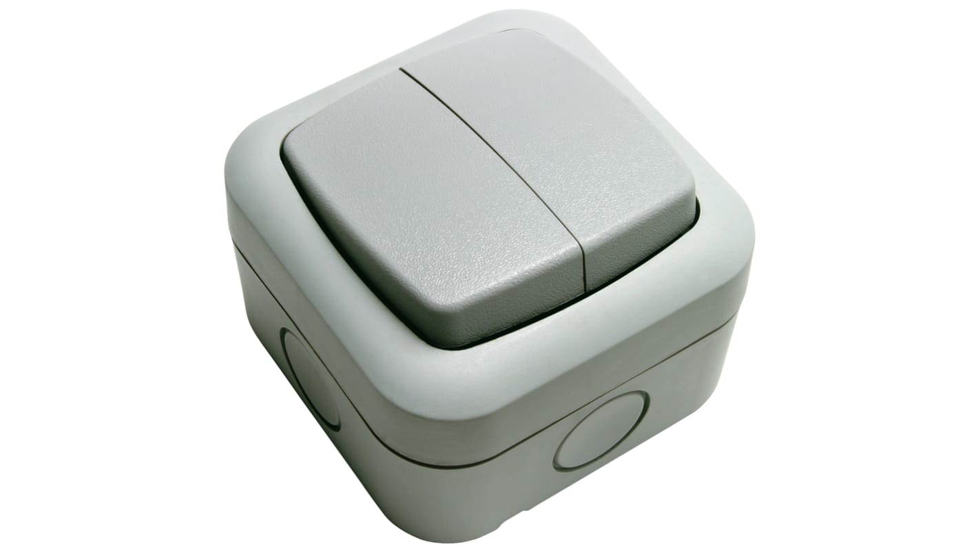 Timeguard 户外灯开关, 2位, 1极, 2路, 230V, 10A, 灰色, IP55