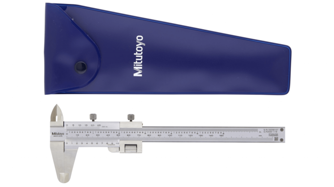 532 119 Mitutoyo 130mm Vernier Caliper Caliper 0.02 mm Resolution Metric With UKAS Calibration RS