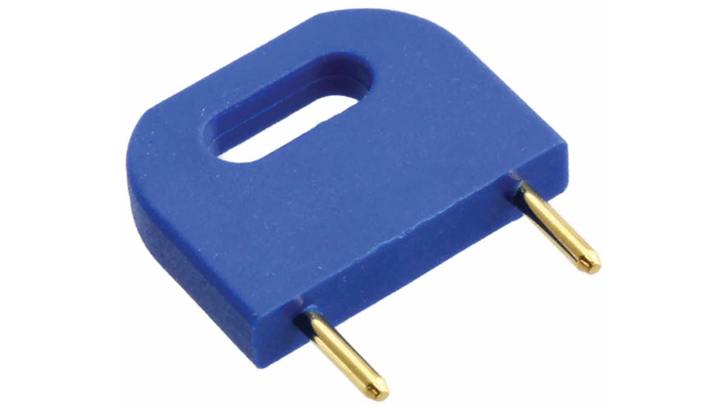 HARWIN Shorting Link Male Straight Blue Closed Top 2 Way 1 Row 10.16mm Pitch