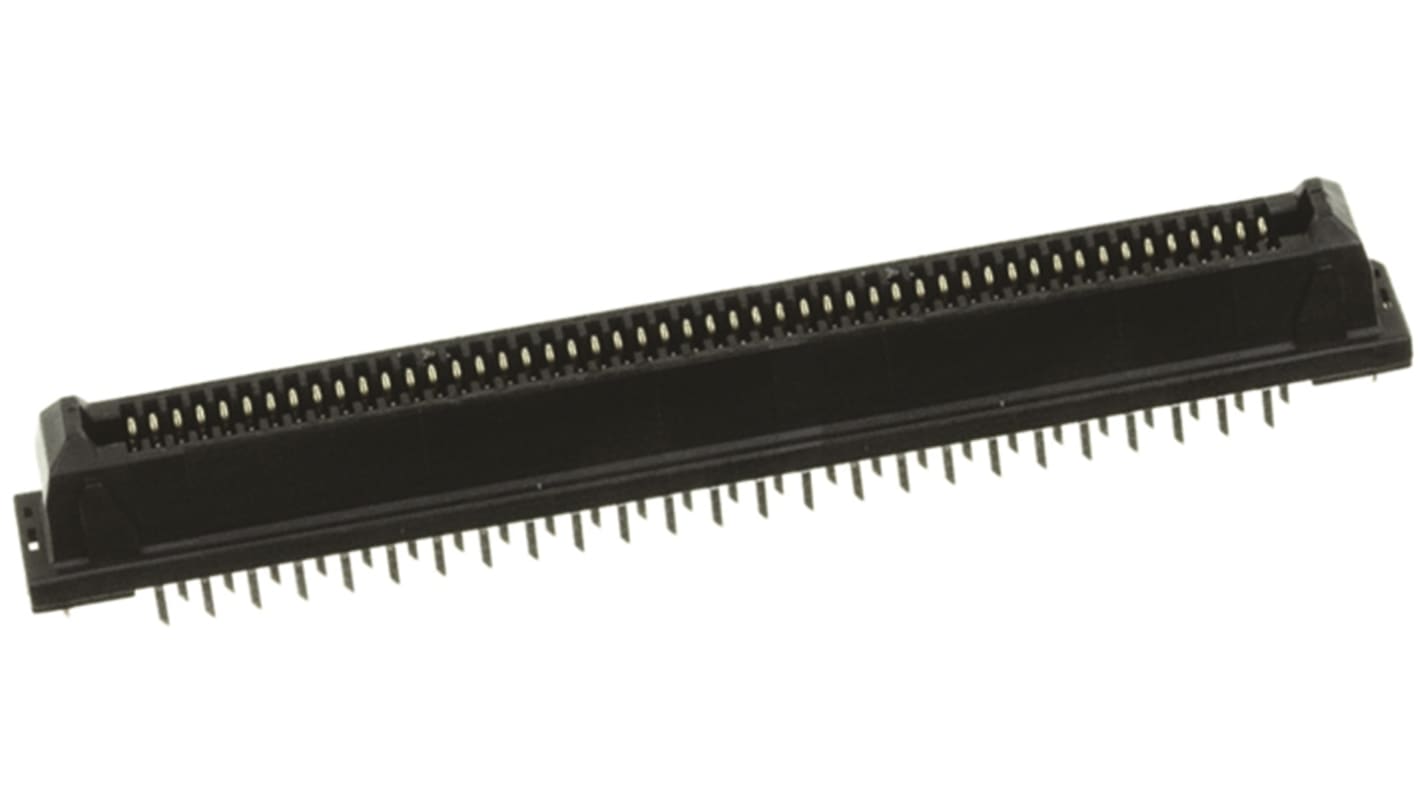 JAE Straight Through Hole Mount PCB Socket, 100-Contact, 2-Row, 1.27mm Pitch, Solder Termination