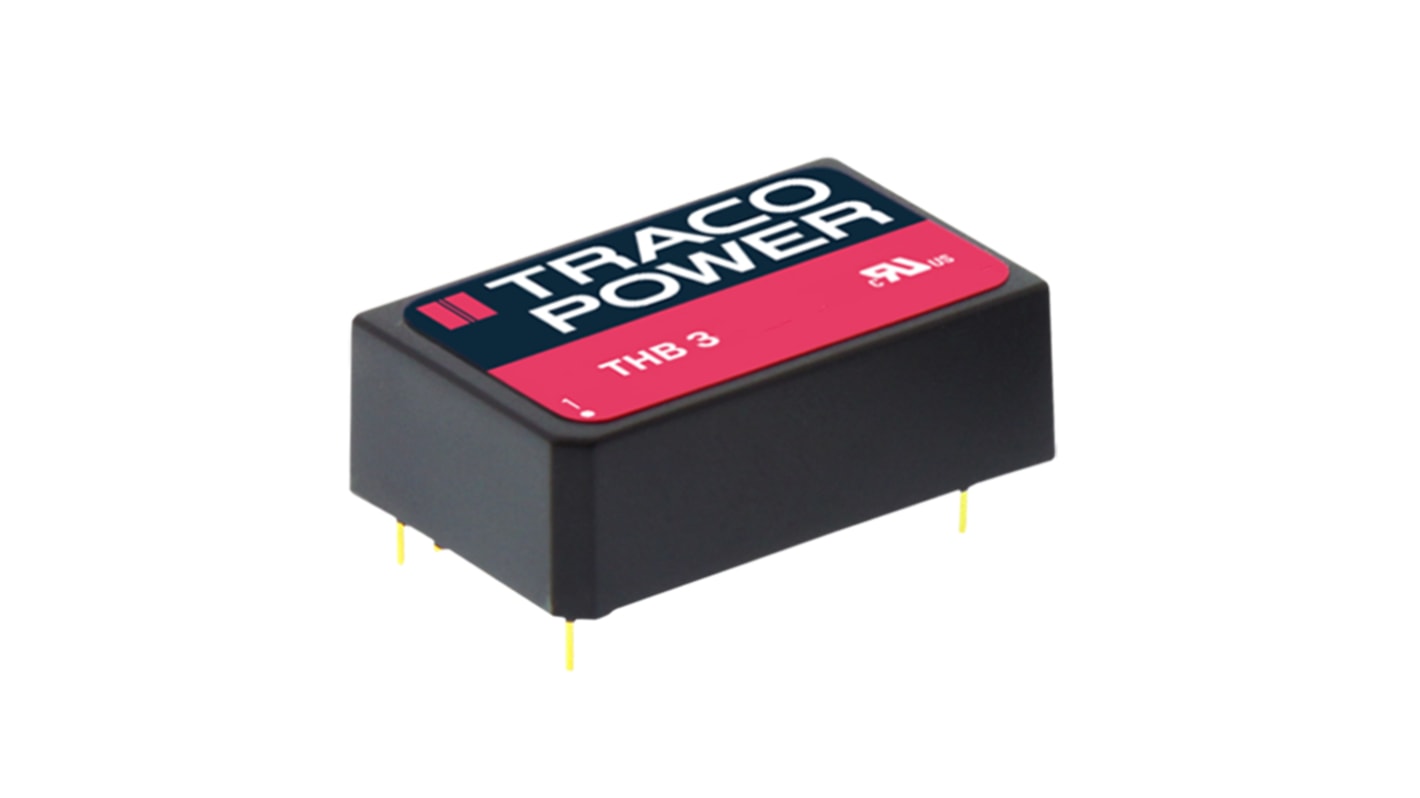 Przetwornica DC-DC, 3W, Uwe 18 → 36 V DC, Uwy 5V dc, Iwy 600mA Nie, TRACOPOWER Tak