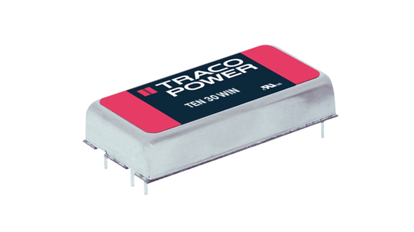 TRACOPOWER TEN 30WIN DC-DC Converter, ±12V dc/ 1.25A Output, 9 → 36 V dc Input, 30W, Through Hole, +75°C Max