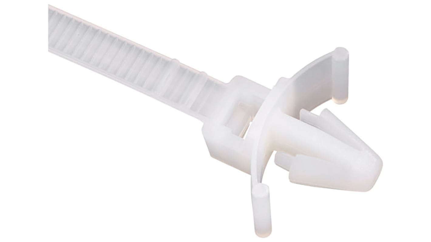 HellermannTyton Cable Tie, 200mm x 4.7 mm, Natural Polyamide 6.6 (PA66), Pk-100