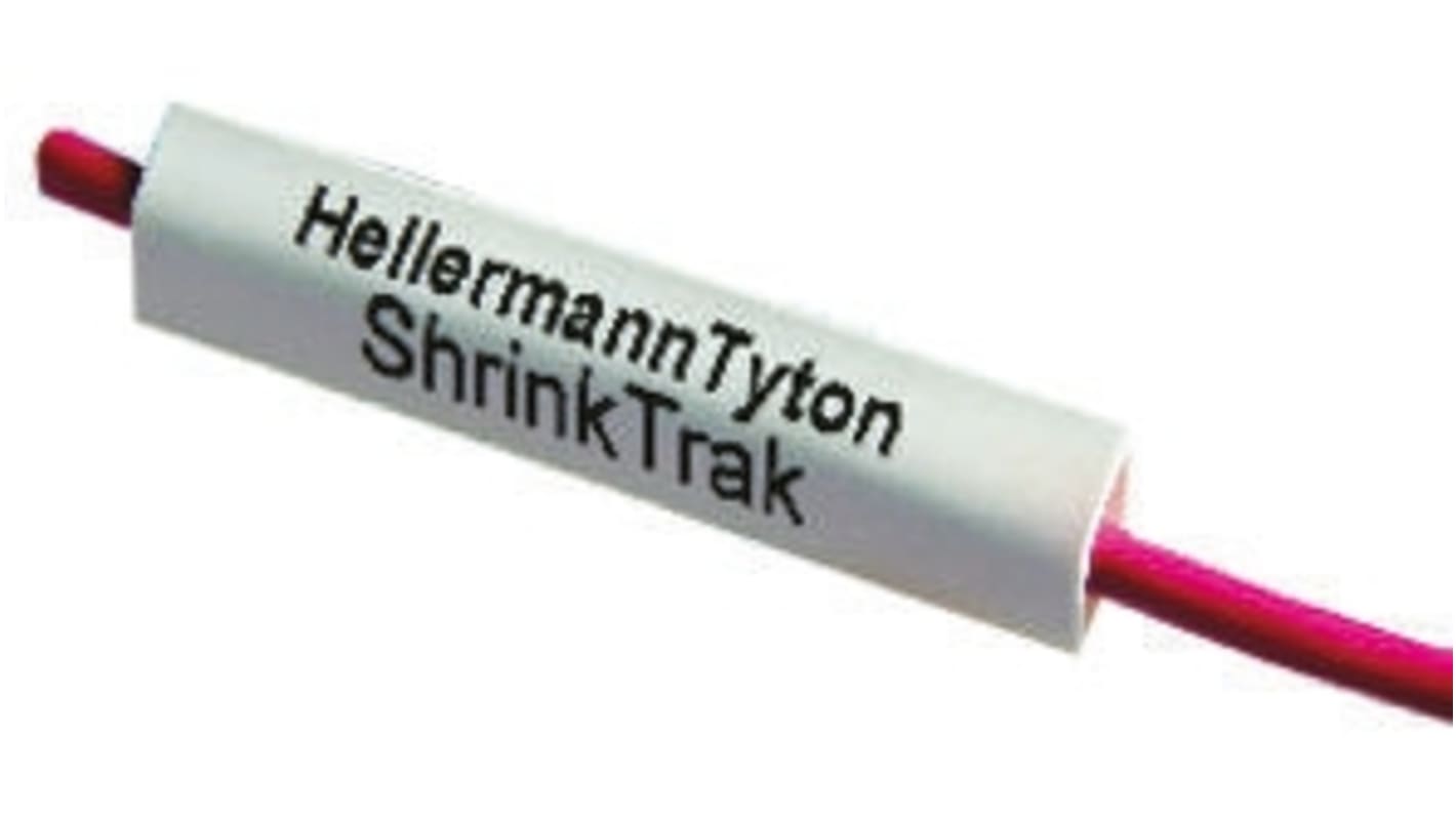 HellermannTyton ShrinkTrak White Heatshrink Labels, 48.3mm Width, 48mm Height, 250 Qty