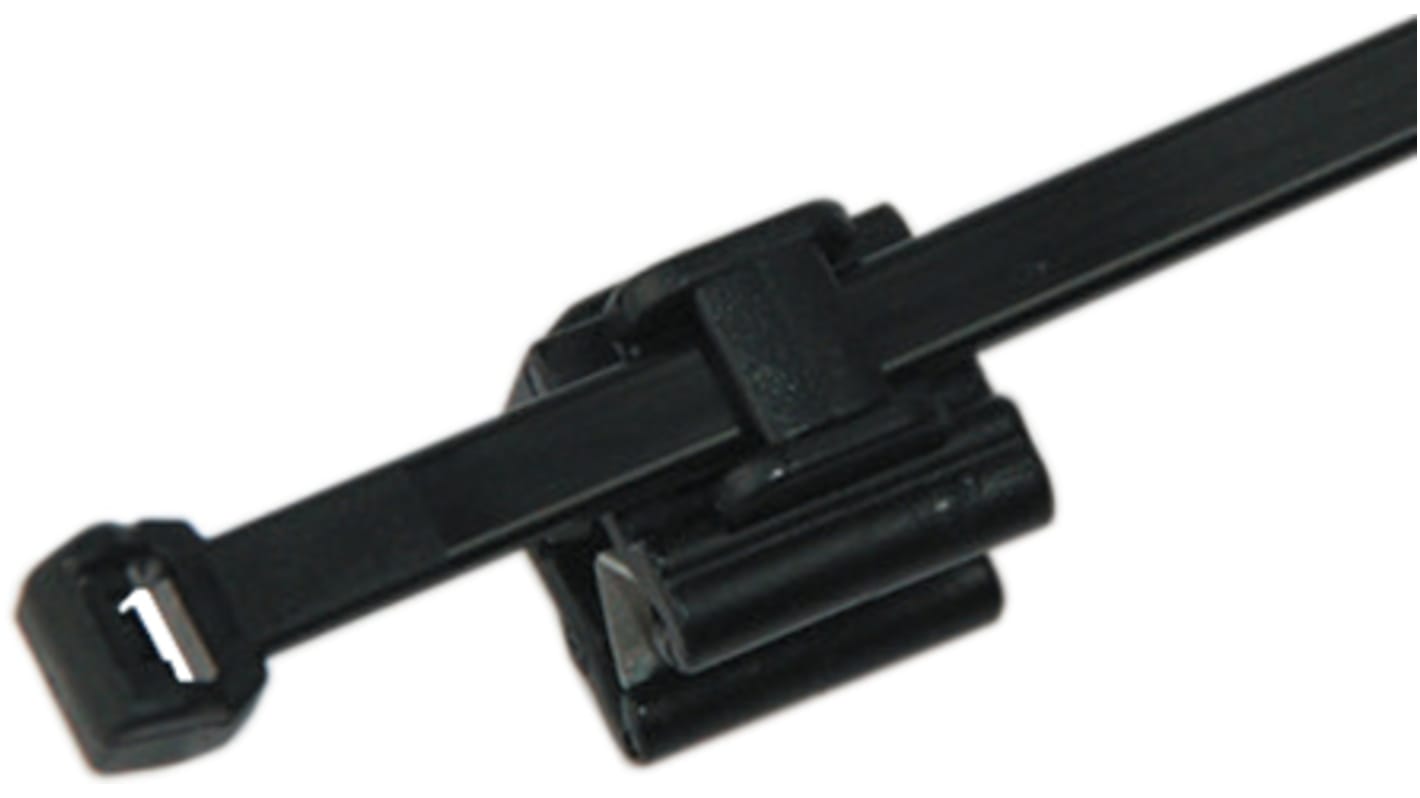 HellermannTyton Cable Tie, Assembly, 200mm, Black Polyamide 6.6 (PA66)