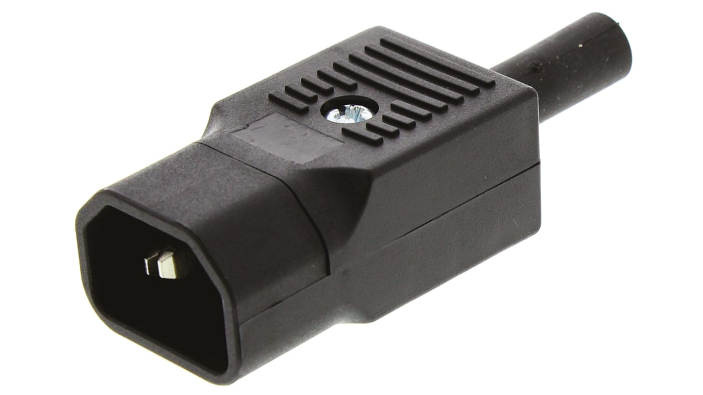 Bulgin C14 Cable Mount IEC Connector Male, 10A, 250 V