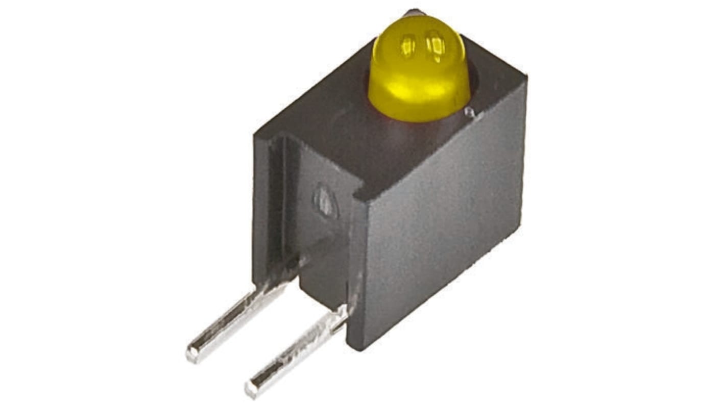 LED Broadcom, Amarillo, 585 nm, Vf= 2.5 V, 50 °, mont. pasante, encapsulado 3 mm (T-1)