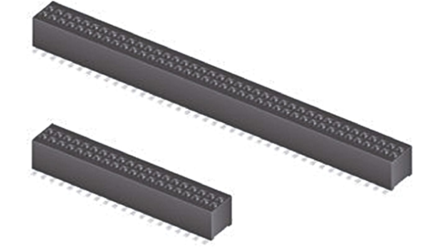 Samtec Straight Surface Mount PCB Socket, 18-Contact, 2-Row, 1mm Pitch, Solder Termination