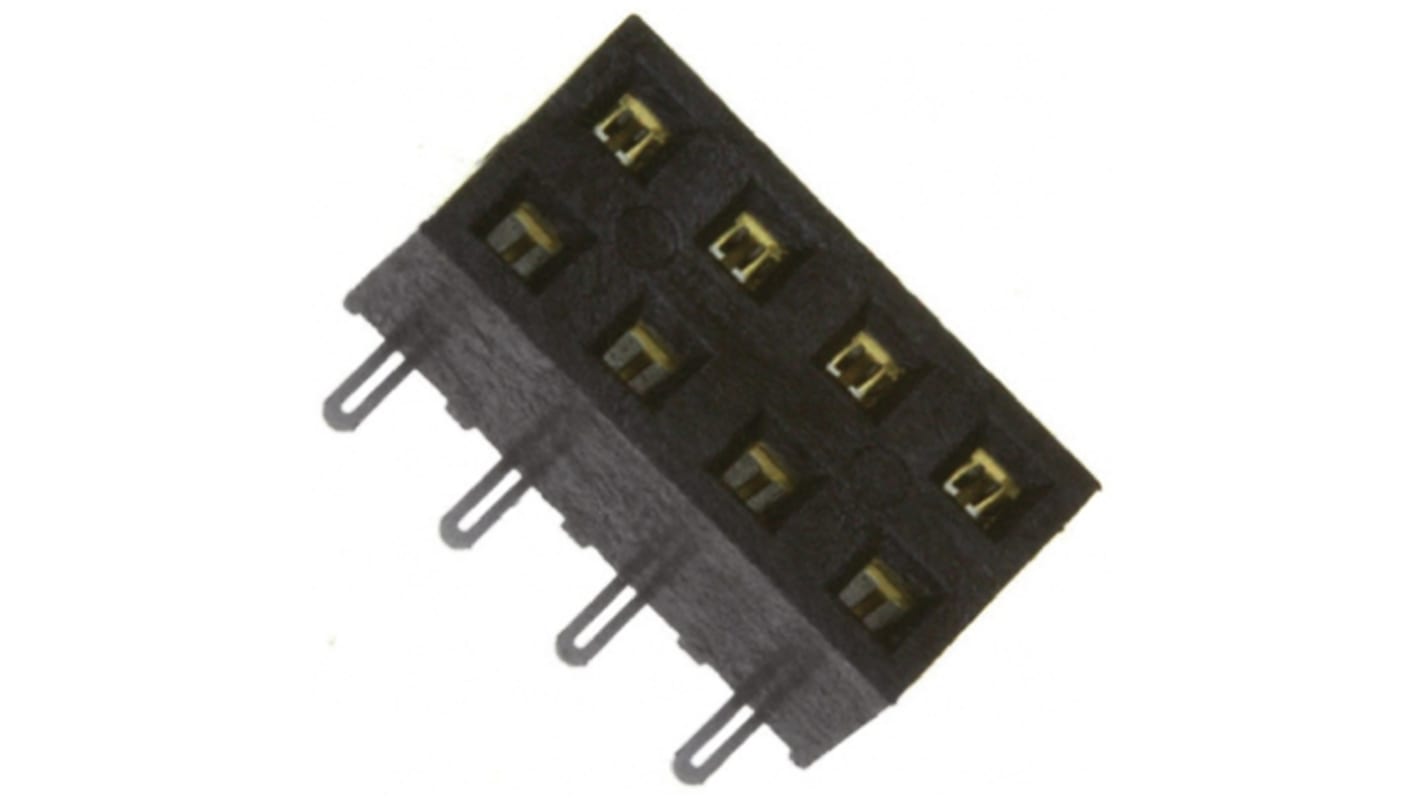 Samtec SMM Series Straight Surface Mount PCB Socket, 8-Contact, 2-Row, 2mm Pitch, Solder Termination