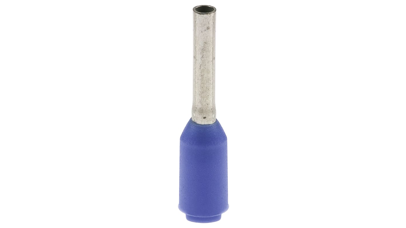 Weidmuller Insulated Crimp Bootlace Ferrule, 12mm Pin Length, 4.5mm Pin Diameter, 0.75mm² Wire Size, Blue