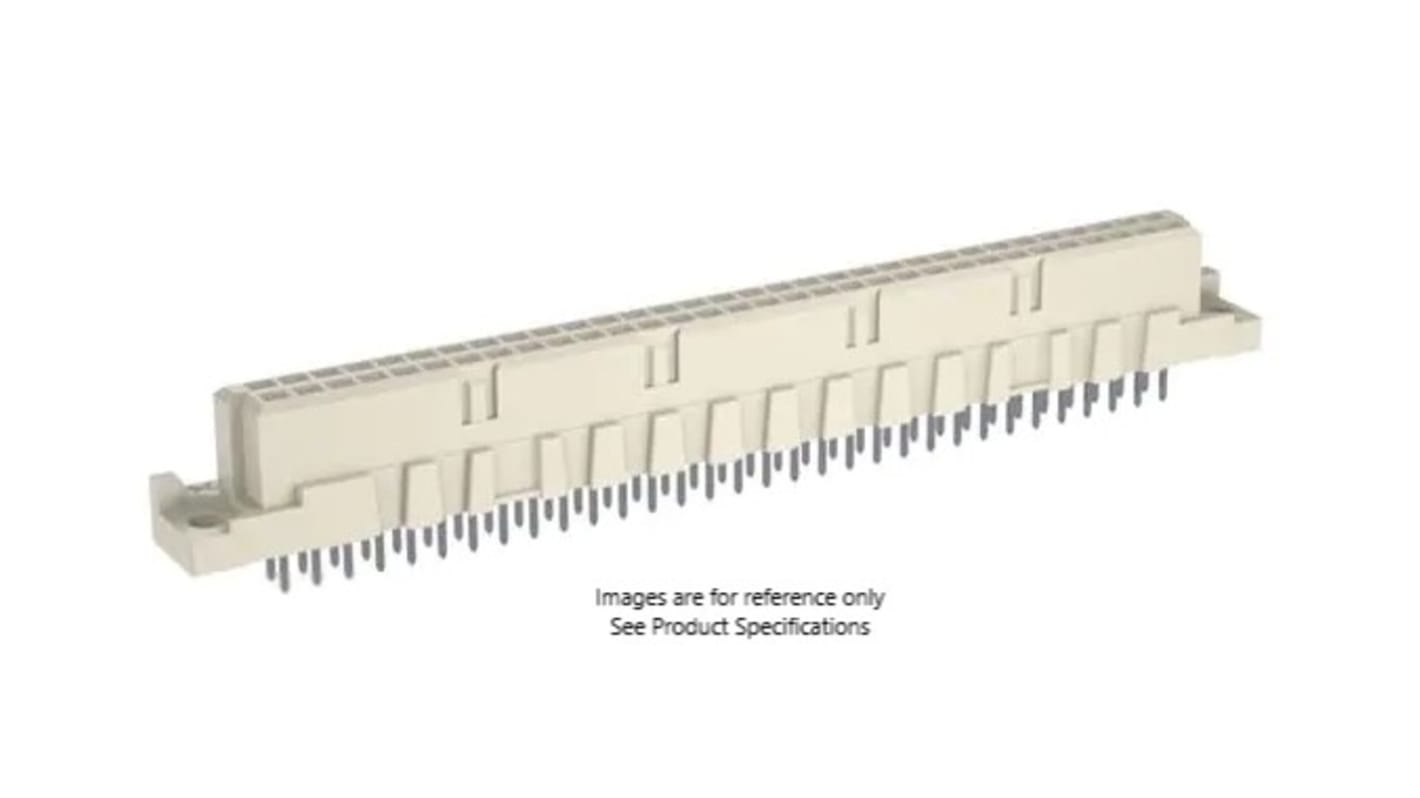 ERNI STVB 64 Way 2.54mm Pitch, Type B Class C2, 2 Row, Vertical DIN 41612 Connector, Socket