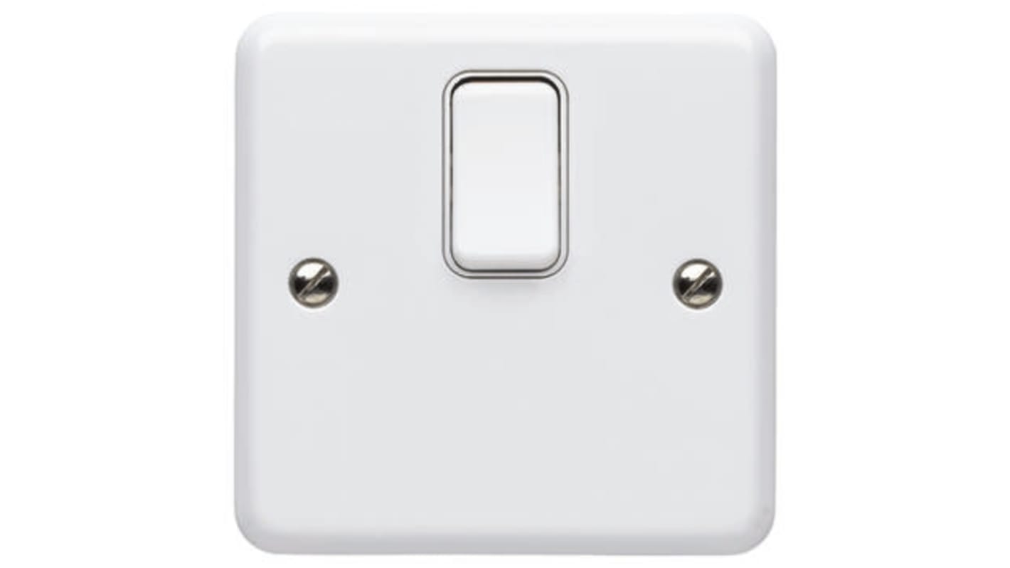 Interruttore luce MK Electric serie Metalclad, 20A, 2 poli, Colore bianco, IP2X