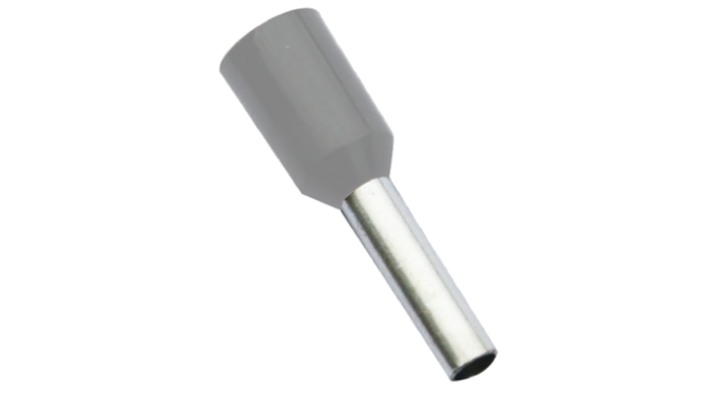Boccola a crimpare RS PRO, Isolato, Grigio, lunghezza pin 8mm, filo max 2.5mm², 14AWG