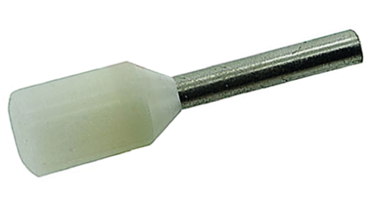 Puntera hueca de crimpado RS PRO, Aislado, Pin de 8mm, Blanco 20AWG 0.75mm²