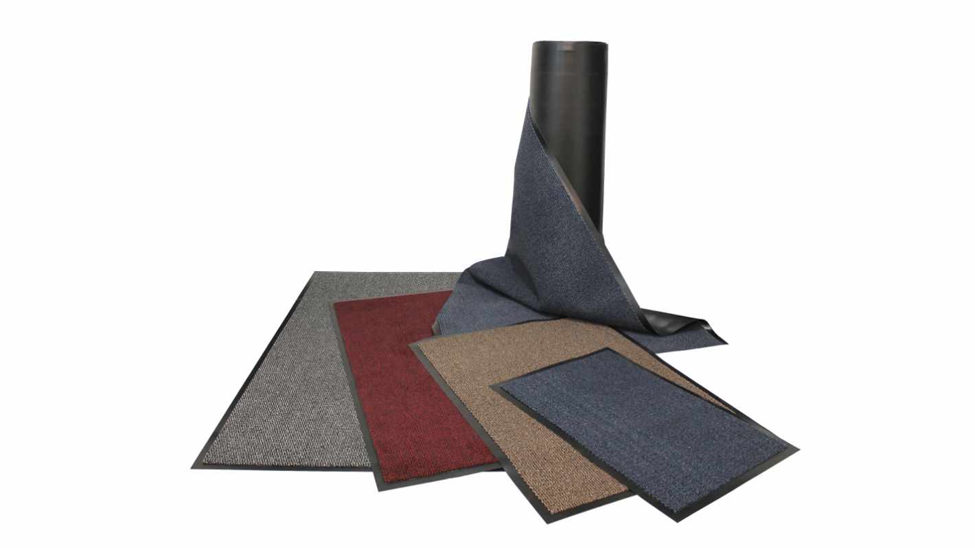 Zerbino Aree di ingresso Nero/Acciaio PP Interno Pelo tagliato, 1.2m Vyna-Plush