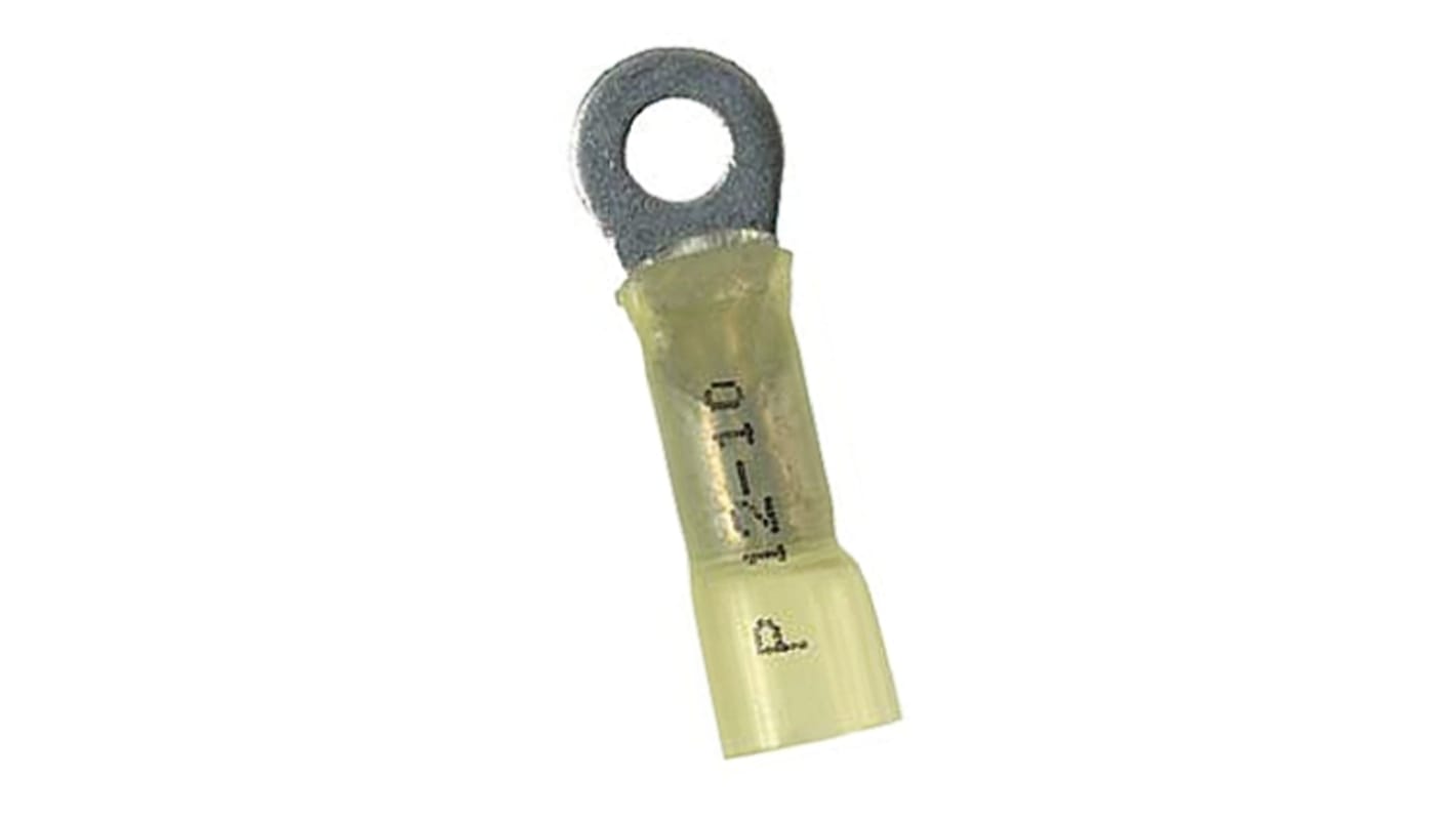 TE Connectivity 绝缘铜合金圆形端子, Φ4.3mm内环, M5螺栓, 6mm²线规, 黄色, DuraSeal系列